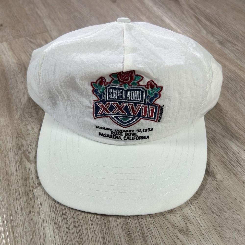 VTG 1993 Super Bowl Rose Bowl Snapback Hat NFL Frito Lay Nylon White Cap